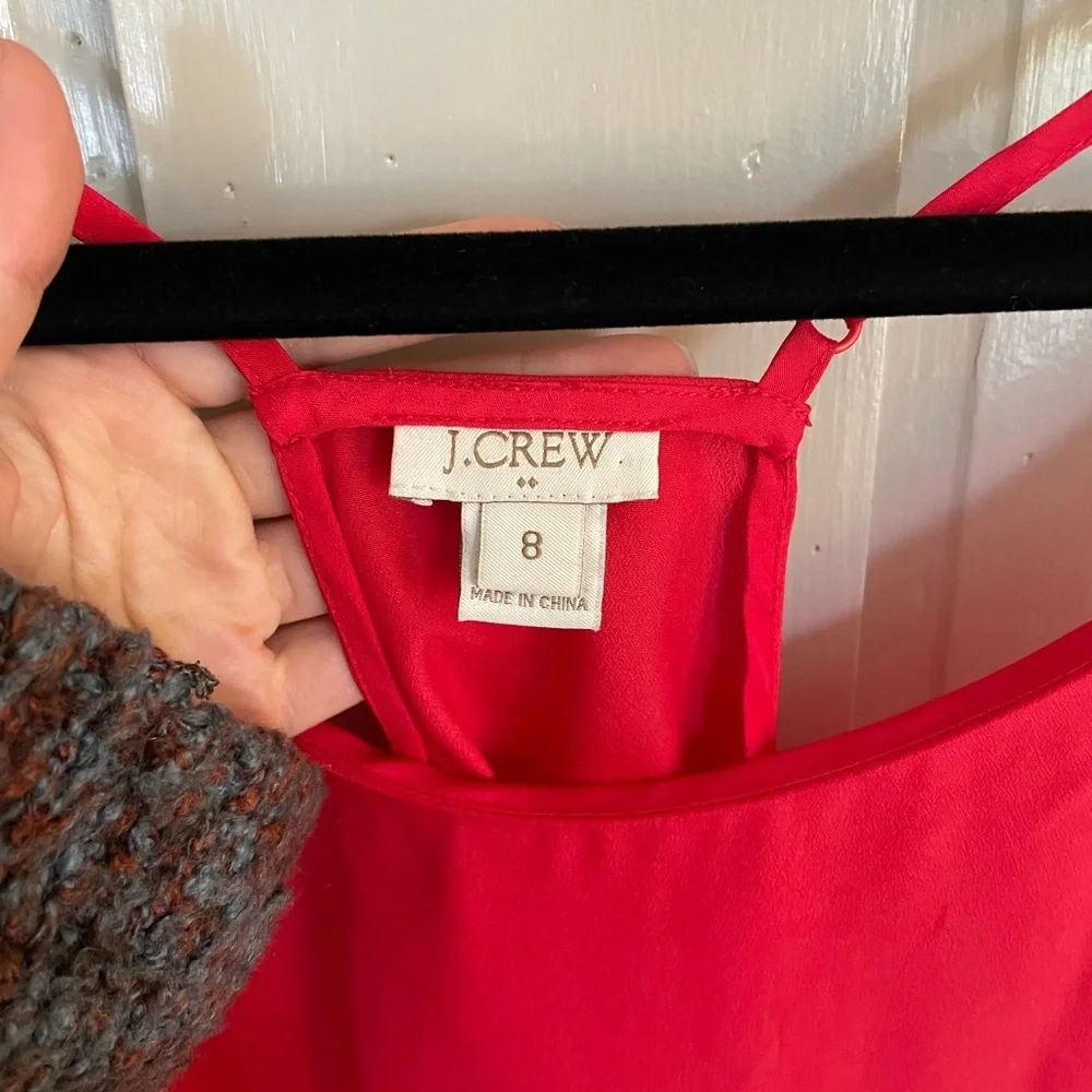 J. Crew Brilliant Red Camisole Tank Top Adjustable Straps Comfy Airy Summer Work - Picture 4 of 6
